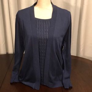 Alfred Dunner Blue Long Sleeve Top
